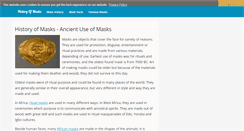 Desktop Screenshot of historyofmasks.net