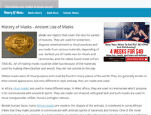 Tablet Screenshot of historyofmasks.net